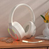 Herné slúchadlá s mikrofónom, Bluetooth, priestorový zvuk, stereo, bezdrôtové slúchadlá s USB a mikrofónom, farebné svetlo, PC, notebook, prijímač