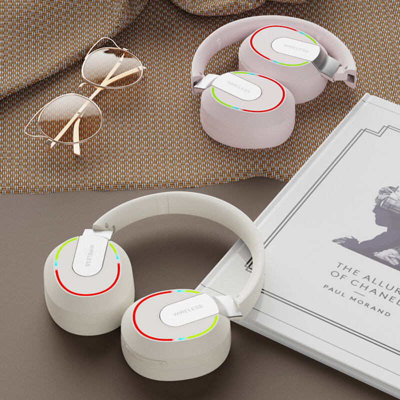 Herné slúchadlá s mikrofónom, Bluetooth, priestorový zvuk, stereo, bezdrôtové slúchadlá s USB a mikrofónom, farebné svetlo, PC, notebook, prijímač