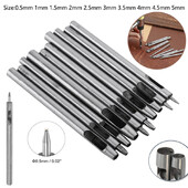 Δερμάτινη τρύπα 1/10 τμχ 0,5 χιλιοστά 1 χιλιοστά 1,5 χιλιοστά 2 χιλιοστά έως 5 χιλιοστά Εργαλείο διάτρησης με στρογγυλή τρύπα Κοίλος κόφτης για δερμάτινη τσάντα ζωνών χειροτεχνίας