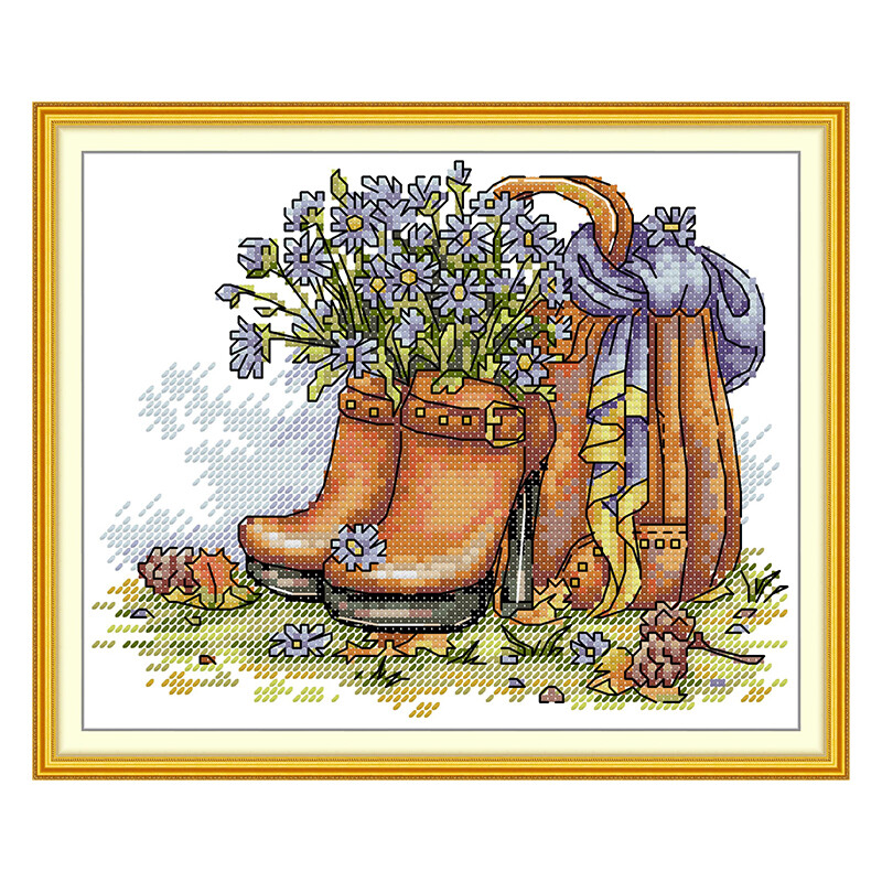 Dailiukai aukštakulniais raštais suskaičiuotais kryželiu Siuvinėjimo rinkinys „Pasidaryk pats“ 11CT 14CT 16CT Antspauduotas DMC Siuvinėjimo kryželiu rinkinys Siuvinėjimo rankdarbiai