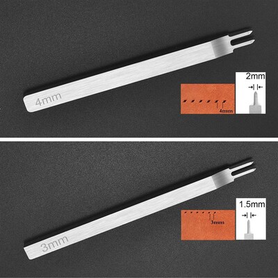 2 ks DIY nástroj na dierovanie kožených remesiel, šitie kože, šijacie dierovače 1/2/4/6, príslušenstvo na dierovanie kožených remesiel 3/4 mm