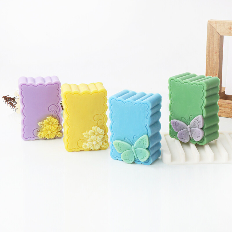 Hullámos vonal négyzet alakú pillangó szilikon szappan forma DIY geometria virág gyertya gyanta gipsz készítő eszköz csokoládé forma esküvői ajándékok