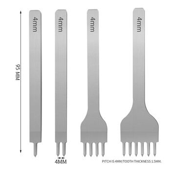 Δερμάτινες τρύπες εργαλείων χειροτεχνίας 3/4/5/6 χιλιοστά 1-2-4-6 Κιτ χειροτεχνίας ραφής δοντιών Δερμάτινη σμίλη Σετ σμίλης ραφής DIY