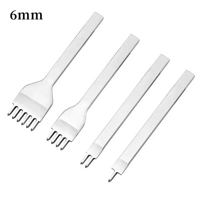 Odiniai rankdarbių įrankių skylių perforatoriai 3/4/5/6 mm 1-2-4-6 dantų susiuvimo štampavimo rinkiniai Odinis kaltas „pasidaryk pats“ susiuvimo kaltų rinkinys