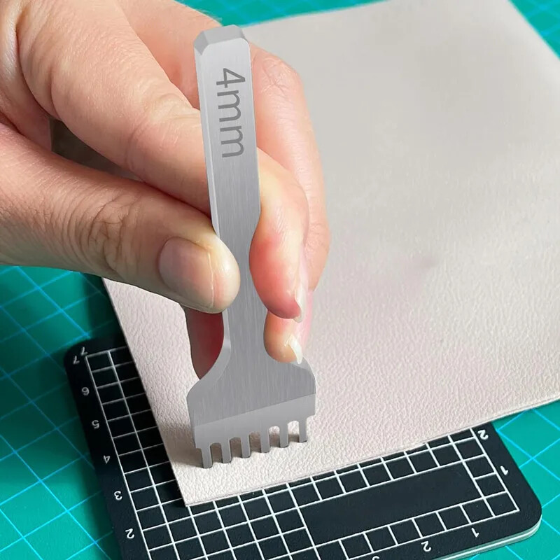 Odiniai rankdarbių įrankių skylių perforatoriai 3/4/5/6 mm 1-2-4-6 dantų susiuvimo štampavimo rinkiniai Odinis kaltas „pasidaryk pats“ susiuvimo kaltų rinkinys