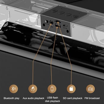 Πολυμέσα Home Cinema Φορητό ασύρματο ηχείο Subwoofer Soundbar Τηλεόραση Υπολογιστές HIFI Ηχεία μπάσων για U Disk AUX Bluetooth