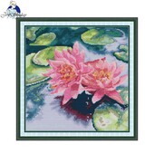 Komplet za šivanje križićima Joy Sunday Water Lily HD uzorak s otisnutim brojčanim tkaninama Aida 16CT 14CT 11CT DIY komplet za vezenje Home Decor Novo