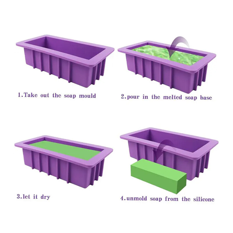 1100 ml-es szilikon szappanforma könnyen eltávolítható téglalap alakú szilikon pirítós forma szilikon tortaforma kézzel készített szappankészítő eszközhöz