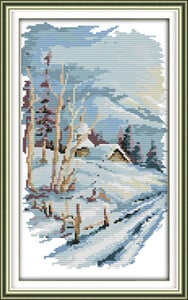 Joy Sunday Versiune lungă a celor patru anotimpuri Kit de broderie cu punct de cruce Imprimare pânză pictură modernă de artă de perete pentru decorarea interioară