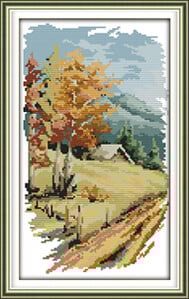 Joy Sunday Versiune lungă a celor patru anotimpuri Kit de broderie cu punct de cruce Imprimare pânză pictură modernă de artă de perete pentru decorarea interioară