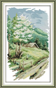 Joy Sunday Versiune lungă a celor patru anotimpuri Kit de broderie cu punct de cruce Imprimare pânză pictură modernă de artă de perete pentru decorarea interioară