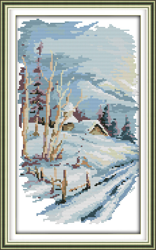 Joy Sunday Versiune lungă a celor patru anotimpuri Kit de broderie cu punct de cruce Imprimare pânză pictură modernă de artă de perete pentru decorarea interioară