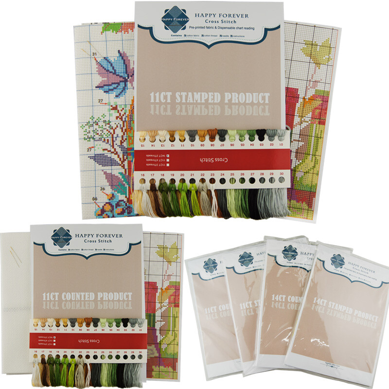 Joy Sunday Versiune lungă a celor patru anotimpuri Kit de broderie cu punct de cruce Imprimare pânză pictură modernă de artă de perete pentru decorarea interioară