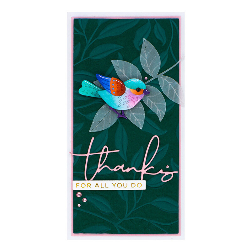 Nový 3D reliéfny priečinok - zelený list - používaný na ručne vyrobené pozadie s písmenami na pohľadnicu, scrapbooking