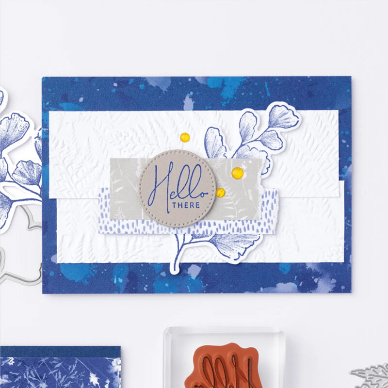 Az új Fern 3D dombornyomott mappát kártyakészítéshez használják Scrapbook barkácsolási eljárással díszítő cikkekhez