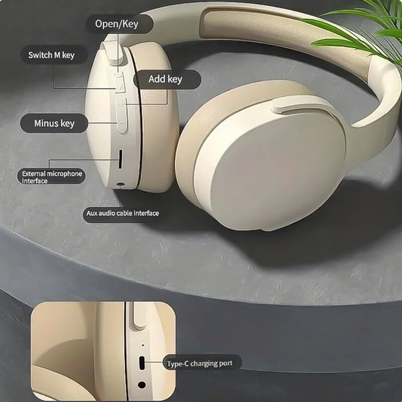 P2961 Bezdrôtové slúchadlá cez uši Stereo HIFI slúchadlá TF/AUX Prehrávač hudby Skladacie slúchadlá pre smartfón a notebook