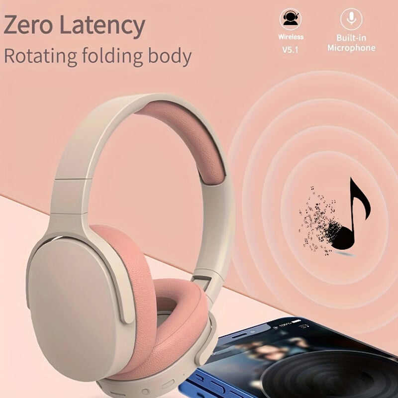 P2961 Bezdrôtové slúchadlá cez uši Stereo HIFI slúchadlá TF/AUX Prehrávač hudby Skladacie slúchadlá pre smartfón a notebook