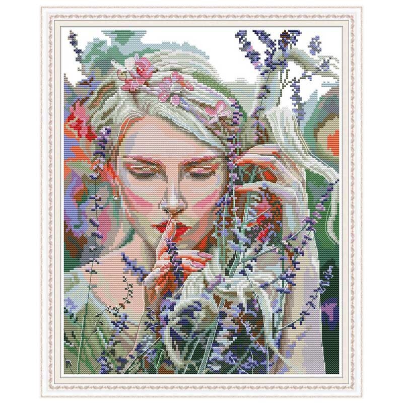 Listen to the Quiet Beauty Counted 11CT 14CT set za šivanje križićima DIY kineski DMC kompleti za šivanje križićima za uređenje doma ručnim vezom