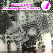 DUOFEN Crafts műanyag dombornyomásos mappa kollekció 4 papír virágforma karácsonyi születésnapi apák napi esküvői kollekció