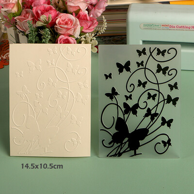 DUOFEN Crafts műanyag dombornyomásos mappa kollekció 4 papír virágforma karácsonyi születésnapi apák napi esküvői kollekció