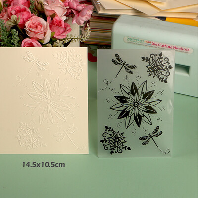 DUOFEN Crafts műanyag dombornyomásos mappa kollekció 4 papír virágforma karácsonyi születésnapi apák napi esküvői kollekció