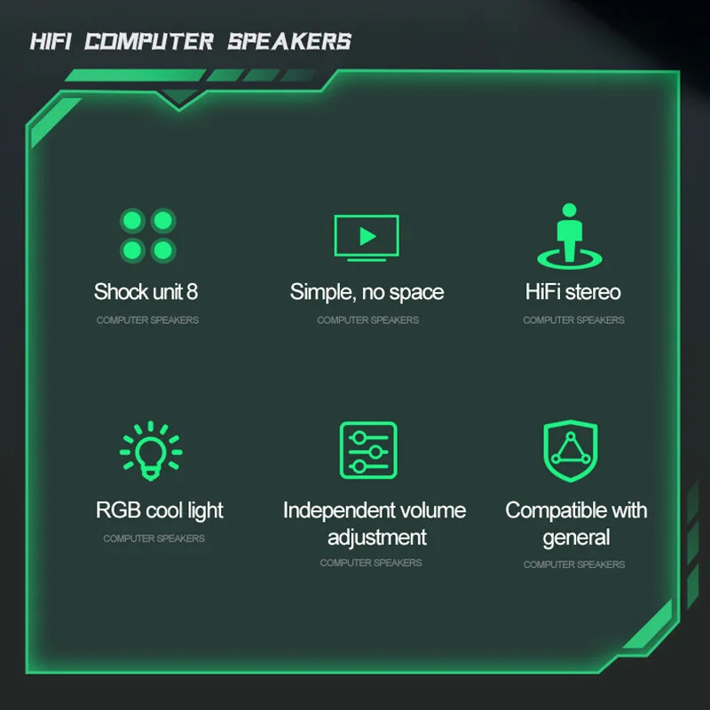 Xiaomi Youpin Gaming Bluetooth zvučnik Prijenosni stolni LED svjetleći žičani stereo subwoofer Sound Bar za igrače na prijenosnom računalu