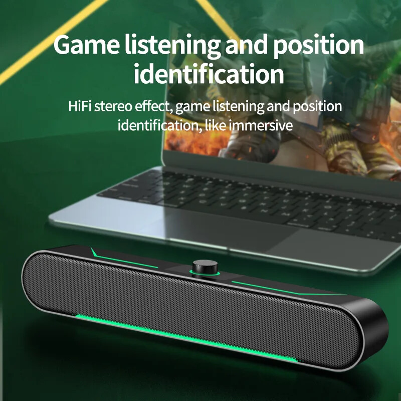 Xiaomi Youpin Gaming Bluetooth zvučnik Prijenosni stolni LED svjetleći žičani stereo subwoofer Sound Bar za igrače na prijenosnom računalu
