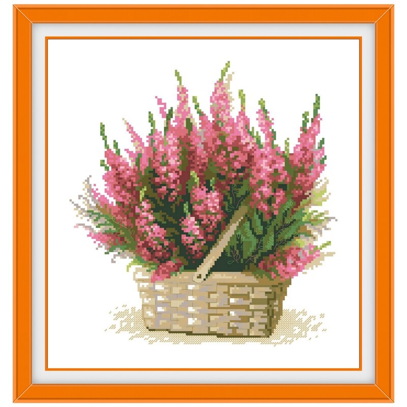 Kompleti za vezenje križićem boje francuske lavande, crtani uzorak, 18ct, 14ct, bijela tkanina, pamučni konac, DIY komplet za vezenje