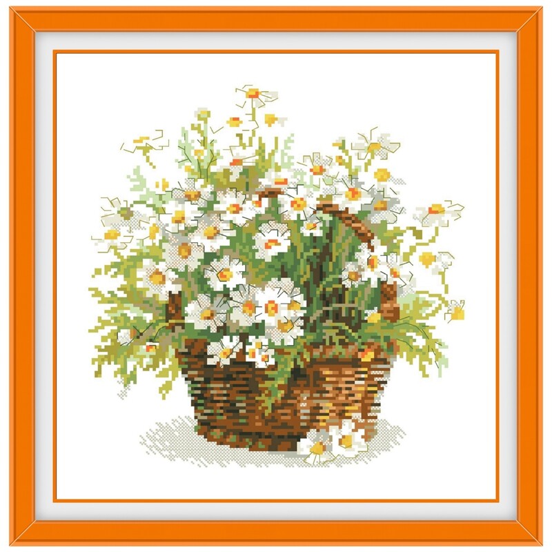 Kompleti za vezenje križićem boje francuske lavande, crtani uzorak, 18ct, 14ct, bijela tkanina, pamučni konac, DIY komplet za vezenje