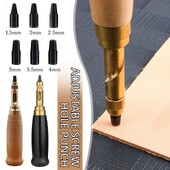 6 tk Hole Punch Screw Craft eemaldatav raamat puur, asendus mitme peaga rihmapunch DIY nahapunch pöörlev augustustööriist