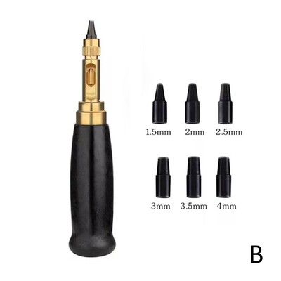 6 tk Hole Punch Screw Craft eemaldatav raamat puur, asendus mitme peaga rihmapunch DIY nahapunch pöörlev augustustööriist