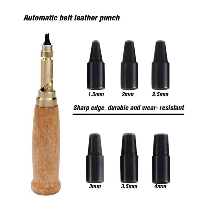 6 tk Hole Punch Screw Craft eemaldatav raamat puur, asendus mitme peaga rihmapunch DIY nahapunch pöörlev augustustööriist