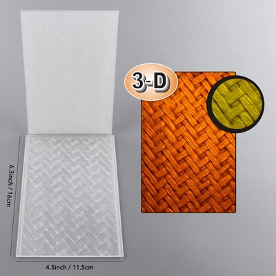 3D embossovací priečinok, pletené prepletené pozadie pre rok 2023, nové DIY papierové pohľadnice na scrapbooking, šablóna na výrobu remesiel 16*11,5 cm