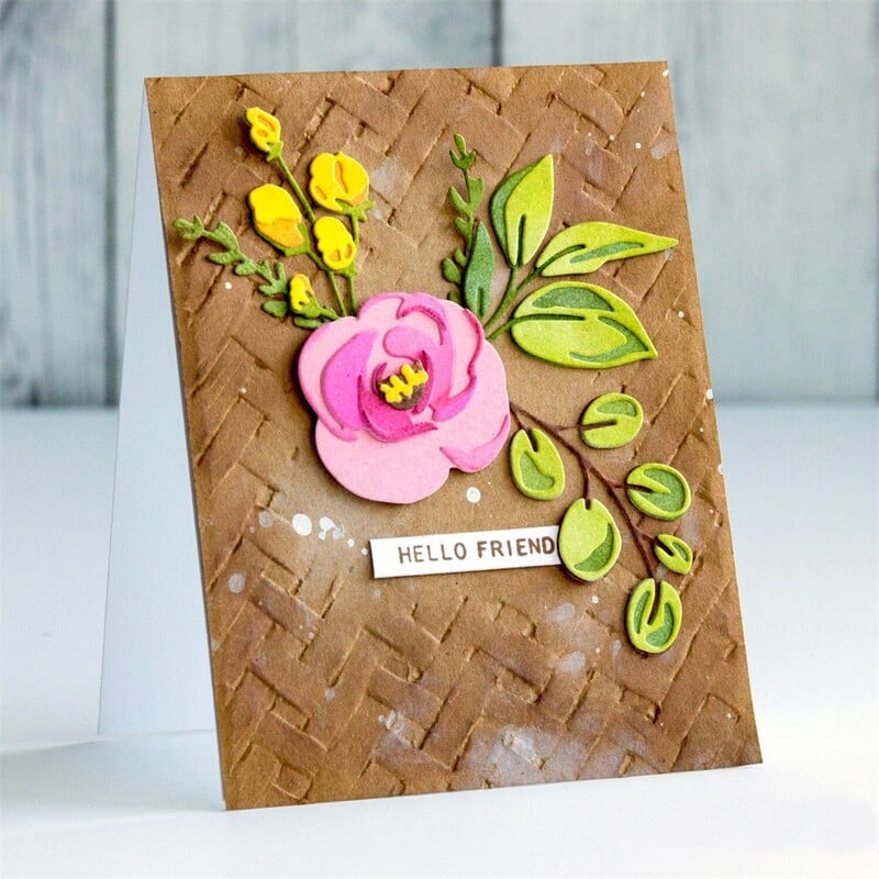 3D embossovací priečinok, pletené prepletené pozadie pre rok 2023, nové DIY papierové pohľadnice na scrapbooking, šablóna na výrobu remesiel 16*11,5 cm
