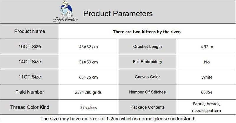 Există doi pisoi lângă râu Set de cusături în cruce DIY Kit de broderie pentru cusut manual pentru începători, artă de cusut, decor acasă