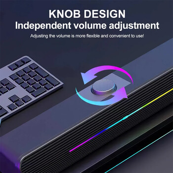 Ενσύρματο ηχείο Ισχυρό ηχείο υπολογιστή HIFI Stereo Soundbar AUX 3,5mm Jack Surround Audio Sound Box για φορητό υπολογιστή Tablet Phone