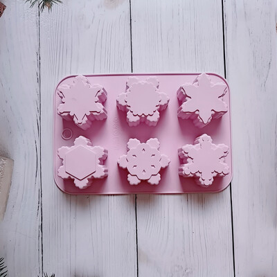 1db hópehely formájú kézzel készített szappanforma szilikon tortaforma sütődíszítő forma DIY karácsonyi cukorka forma