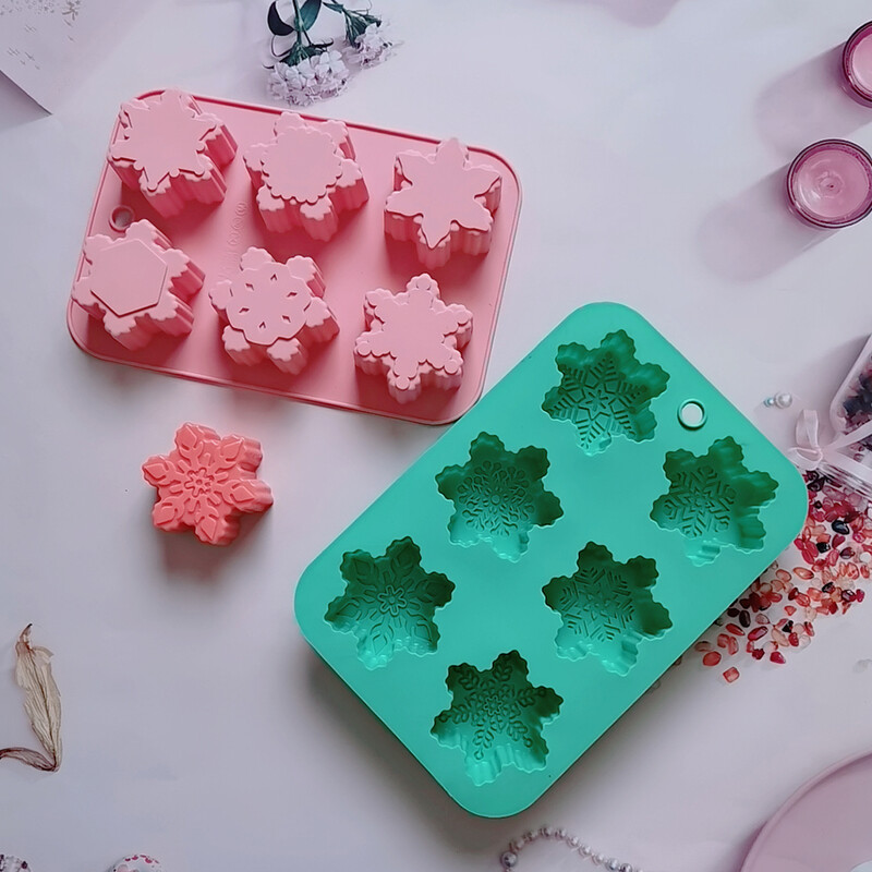 1db hópehely formájú kézzel készített szappanforma szilikon tortaforma sütődíszítő forma DIY karácsonyi cukorka forma