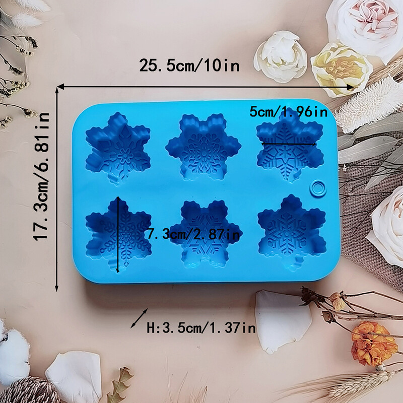 1db hópehely formájú kézzel készített szappanforma szilikon tortaforma sütődíszítő forma DIY karácsonyi cukorka forma