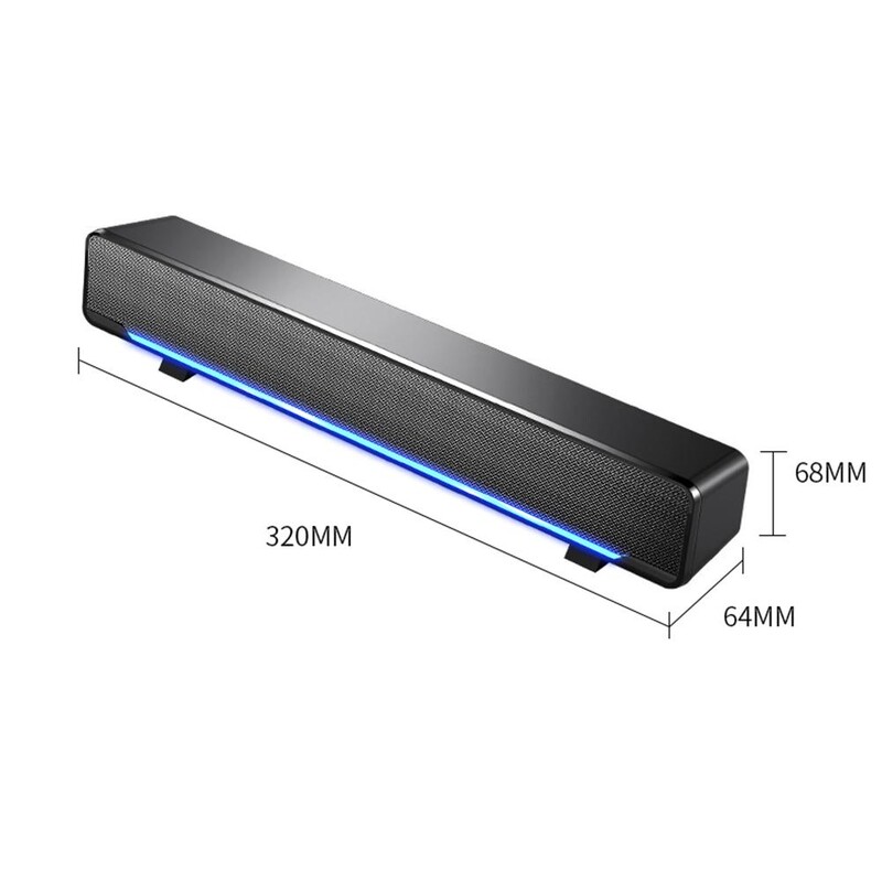Led 3D Surround Soundbar Bluetooth 5.0 Skaļrunis Vadu Datora Skaļruņi Zemfrekvences skaļrunis Stereo skaņas josla datoram klēpjdators teātris TV USB