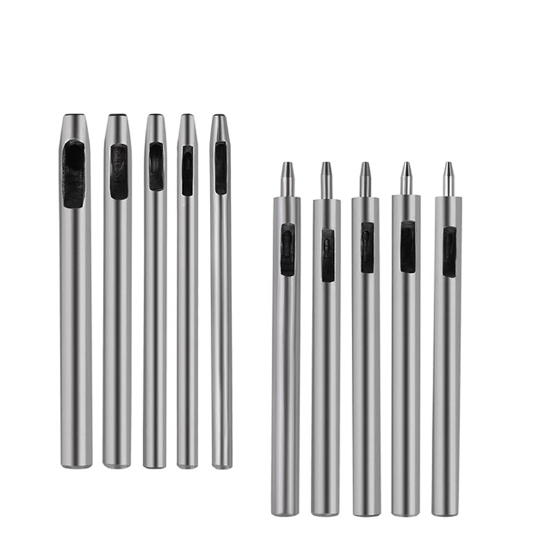 1/10 vnt. odiniai skylių štampavimo įrankiai „pasidaryk pats“ rankų darbo diržo perforavimo įrankis „Leathercraft“ tuščiavidurio gręžimo perforatoriaus rinkinys