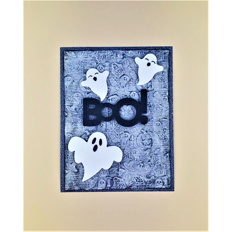 Nova mapa s reljefnim otiskom 3-d teksture - Elementi za Noć vještica koji se koriste za izradu čestitki Spomenar Papir za izradu vlastitih ruku Dekorativna umjetnost