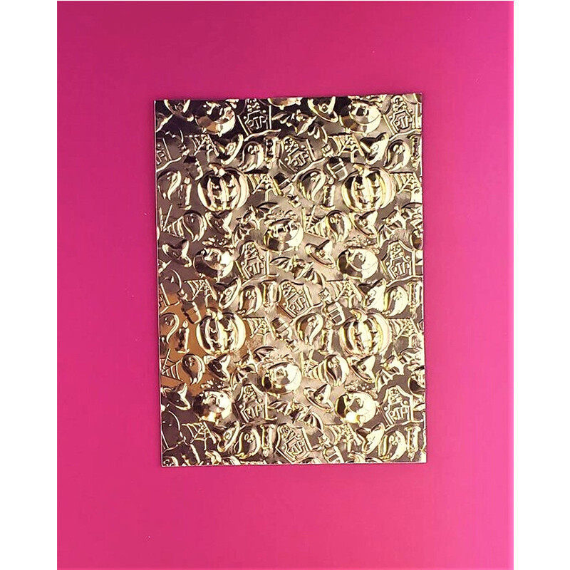 Nova mapa s reljefnim otiskom 3-d teksture - Elementi za Noć vještica koji se koriste za izradu čestitki Spomenar Papir za izradu vlastitih ruku Dekorativna umjetnost