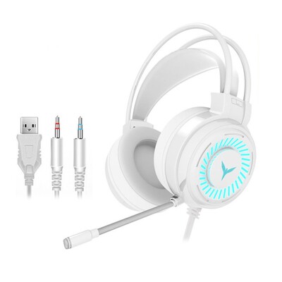 G58 LED Light Ακουστικά παιχνιδιών Surround Sound Stereo Ενσύρματα ακουστικά Bass Head-Mounted Gamer Headphone with Mic for PC/Laptop