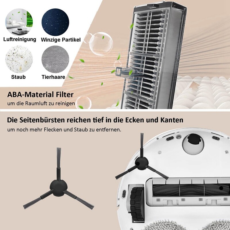 Skirta Dreame L10s Pro Ultra Robot dulkių siurbliui Pagrindinis šoninis šepetys Hepa filtrai Šluostiniai dulkių maišeliai priedų rinkinys