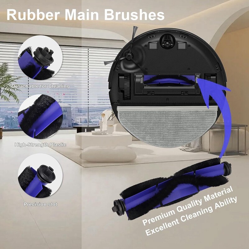 Pre robotický vysávač Eufy Robovac X8/X8 Hybrid/X8 Pro, hlavná bočná kefa, HEPA filtre, náhradné diely na mop.