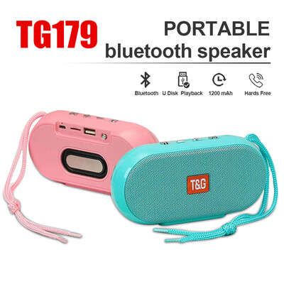 Difuzor Bluetooth portabil T&G TWS Mini coloană de bas Boombox FM USB BT Player muzical în aer liber pentru telefon inteligent, PC, laptop
