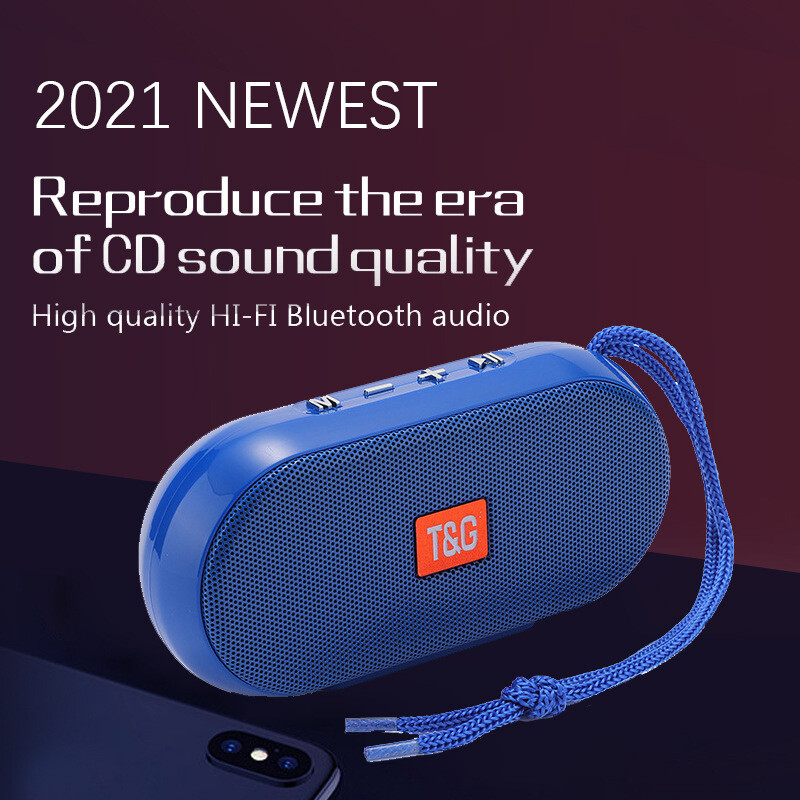 T&G hordozható Bluetooth hangszóró vezeték nélküli TWS mini basszus oszlop Boombox FM USB BT kültéri zenelejátszó okostelefonhoz PC laptophoz