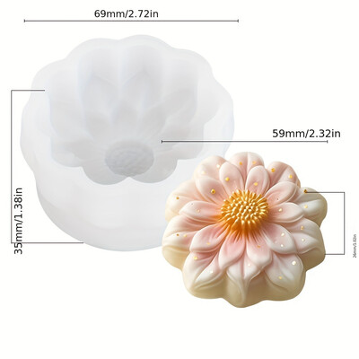 Reljefinė sakuros formos žvakė, silikoninė forma, sukrauti žiedlapiai lelijos gėlės dervos muilo formos šokolado žvakių šviesoje vakarienės dekoro dovana