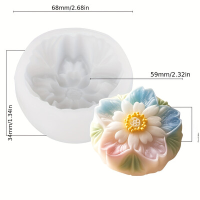 Reljefinė sakuros formos žvakė, silikoninė forma, sukrauti žiedlapiai lelijos gėlės dervos muilo formos šokolado žvakių šviesoje vakarienės dekoro dovana